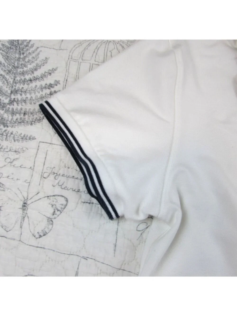 Tory Burch White Polo with Navy Trim